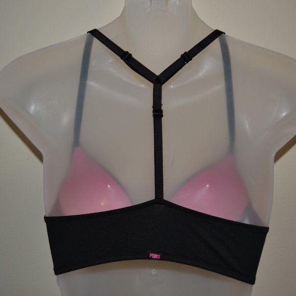 PINK Victoria's Secret 34B Wear Everywhere push-up black front closure bra EUC - Picture 6 of 9